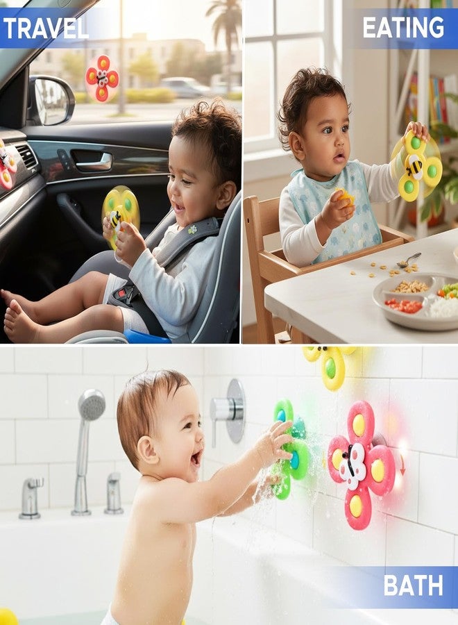 NHR 3 Pcs Baby Spinner Toys - Insect Suction Cup Bath Toys, Sensory Fidget Spinners for Toddlers & Infants, Water Play, Car Window & Travel Toys, Gift for Kids - Image 5